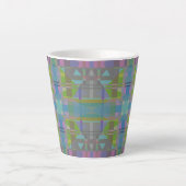 Groen blauw Paars Geometrisch Latte Mok (Voorkant)