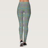 Groen blauw Paars Geometrisch Leggings (Achterkant)