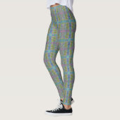 Groen blauw Paars Geometrisch Leggings (Links)