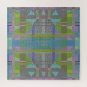 Groen blauw Paars Geometrisch Legpuzzel