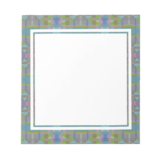 Groen blauw Paars Geometrisch Notitieblok (Voorkant)