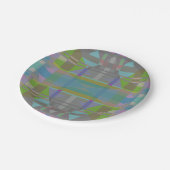 Groen blauw Paars Geometrisch Papieren Bordje (Gekanteld)