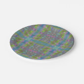 Groen blauw Paars Geometrisch Papieren Bordje (Gekanteld)
