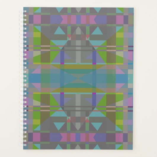 Groen blauw Paars Geometrisch Planner (Voorkant)