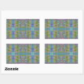 Groen blauw Paars Geometrisch Rechthoekige Sticker (Vel)