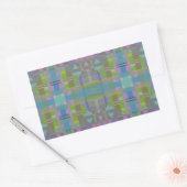 Groen blauw Paars Geometrisch Rechthoekige Sticker (Envelop)