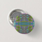 Groen Blauw Paars Geometrisch Ronde Button 3,2 Cm (Voorkant /achterkant)