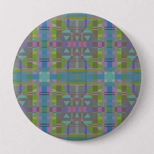Groen Blauw Paars Geometrisch  Ronde Button 4,0 Cm (Voorkant)