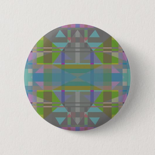 Groen blauw Paars Geometrisch Ronde Button 5,7 Cm (Voorkant)