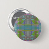 Groen blauw Paars Geometrisch Ronde Button 5,7 Cm (Voorkant /achterkant)