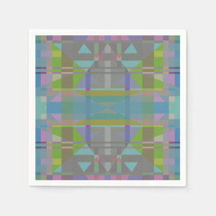 Groen blauw Paars Geometrisch Servet