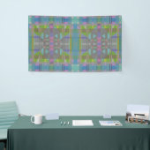 Groen blauw Paars Geometrisch Spandoek (Beurs)