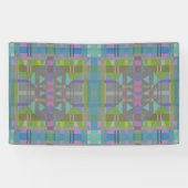 Groen blauw Paars Geometrisch Spandoek (Horizontaal)