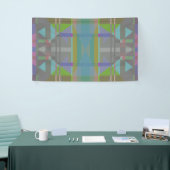 Groen blauw Paars Geometrisch Spandoek (Beurs)