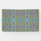 Groen blauw Paars Geometrisch Spandoek (Horizontaal)