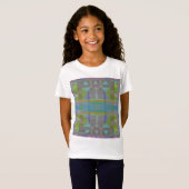 Groen blauw Paars Geometrisch T-shirt (Voorkant volledig)