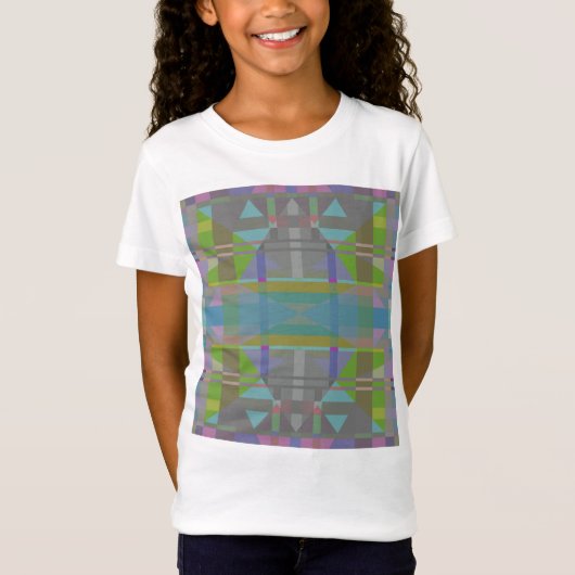 Groen blauw Paars Geometrisch T-shirt (Voorkant)