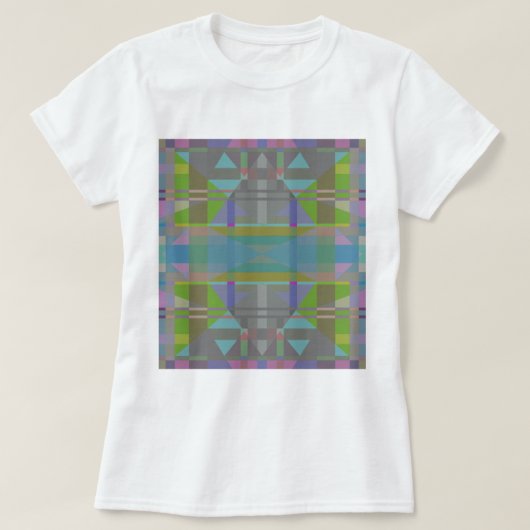 Groen blauw Paars Geometrisch T-shirt (Design voorkant)