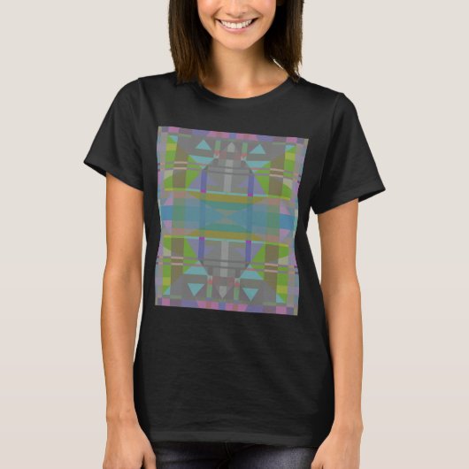 Groen blauw Paars Geometrisch T-shirt (Voorkant)