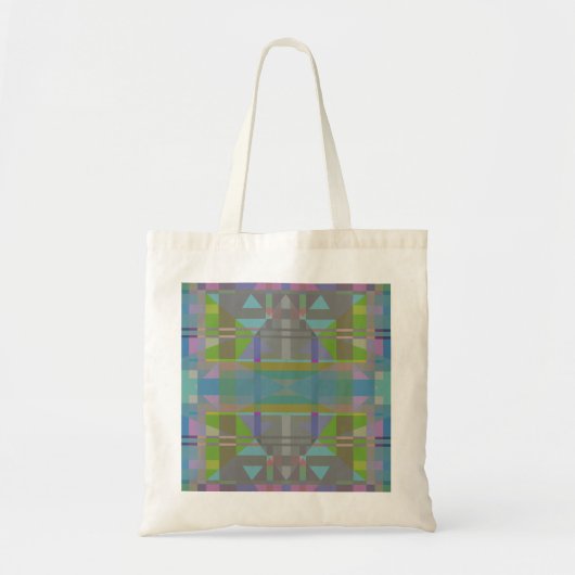 Groen blauw Paars Geometrisch Tote Bag (Voorkant)
