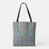 Groen blauw Paars Geometrisch Tote Bag (Achterkant)