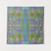 Groen blauw Paars Geometrisch Wandkleed (Voorkant (horizontaal))