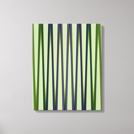 Groen blauw Paars modern Abstract golfpatroon Canvas Afdruk (Voorkant)