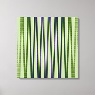Groen blauw Paars modern Abstract golfpatroon Canvas Afdruk