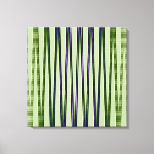 Groen blauw Paars modern Abstract golfpatroon Canvas Afdruk (Voorkant)