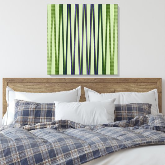 Groen blauw Paars modern Abstract golfpatroon Canvas Afdruk (Insitu (Slaapkamer))