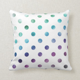 Groen blauw Paars regenboogmetaal Faux Foil Kussen