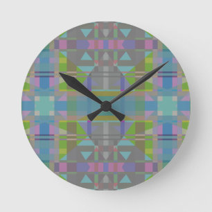 Groen blauw Paarse geometrisch Ronde Klok