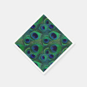 Groen, blauw, Paarse pauw veren papieren servetten (Hoek)