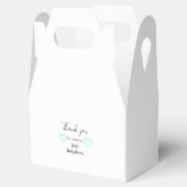 Groen blauw pastel baby shower minimaal bewerkbaar bedankdoosjes (Geopend)