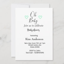 groen blauw pastel baby shower minimaal bewerkbaar
