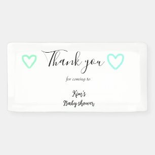 groen blauw pastel baby shower minimaal bewerkbaar spandoek