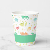 Groen Blauw Pastel Dino Verjaardag Party Cup Papieren Bekers (Rechts)