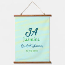 Groen blauw pastelkleur waterverf bruidsdouche naa