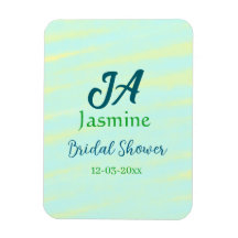 Groen blauw pastelkleurige waterverf bruidsdouche 
