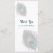 Groen blauw pauw veren Menu Rack Kaart (Achterkant)