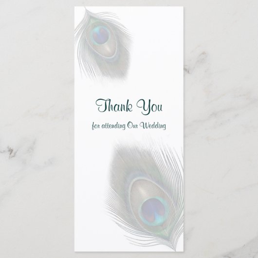 Groen blauw pauw veren Menu Rack Kaart (Achterkant)