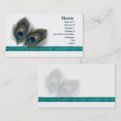 Groen blauw Peacock-veren profiel Visitekaartje (Voorkant / Achterkant)