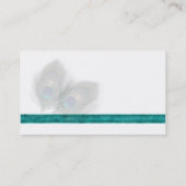 Groen blauw Peacock-veren profiel Visitekaartje (Achterkant)