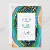 Groen, blauw, perzikagaat, gouden bruinbruin-bruin kaart (Voorkant)