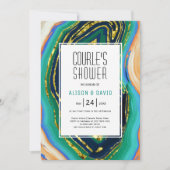 Groen, blauw, perzikagaat, gouden folie koppels do kaart (Voorkant)