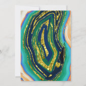 Groen, blauw, perzikagaat, gouden folie koppels do kaart (Achterkant)