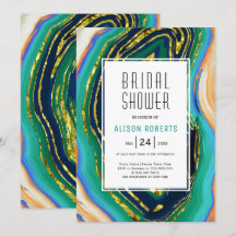 Groen, blauw, perzikagaat, gouden folie vrijgezell