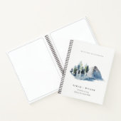 Groen Blauw Pijn Bossen Berg Bruiloft Gastenboek Notitieboek (Binnen)