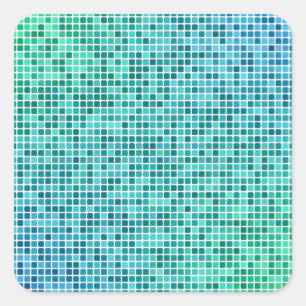 Groen blauw pixel mozaïek vierkante sticker