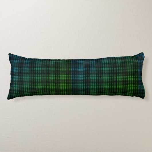 Groen Blauw Plaid Body Pillow Lichaamskussen (Voorkant)